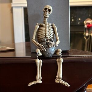 Skeleton Figurine with Skull Bowl